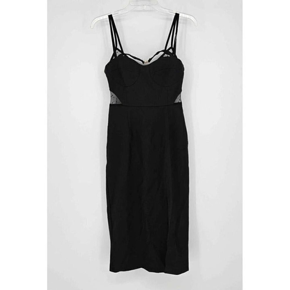 New Charlotte Russe Chest Bra w/Hook Back Top Lace Side Inserts Black Dress Sz M